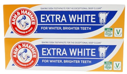 Arm & Hammer Extra White 125g Pack of 2 | Baking Soda Whitening for Deep Clean, Plaque Removal, Fresh Breath, Enamel Strengthening | Fluoride for Daily Oral Care