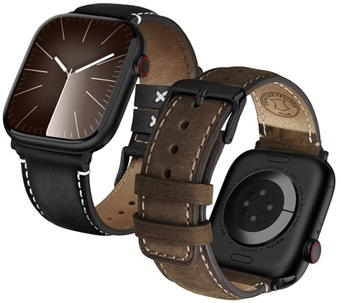 Fullmosa Läderband kompatibla med Apple Watch-remmar 49 mm 46 mm 45 mm 44 mm 42 mm 41 mm 40 mm 38 mm, toppkornigt läder iWatch band för Apple Watch Ultra SE serie 11 10 9 8 7 6 5 4 3 2 1
