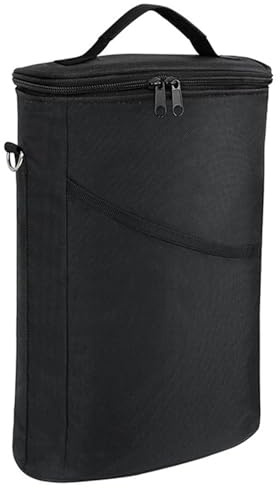 Bolsa De Refrigerador De Vino: Caja Para Transporte Aislada Para Viajar, Bolsa De Enfriadores A Prueba De Fugas Con Correa Ajustable, Bolso De Cerveza Portátil Para Adultos, Oxford Negro, Listo Para R