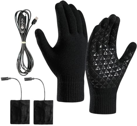 Genérico Guantes De Invierno Calentados | Manoplas De Calefacción Eléctrica con Batería - Manoplas Táctiles para Frío Actividades Exteriores Ciclismo Senderismo Moto Snowboard