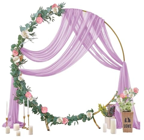 Wedding Arch Draping Fabric Wedding Arch Draping Fabric, 1 Panel 6/10M Champagne Sheer Backdrop Curtain Decorations for Party Ceiling(Light Purple,75x1000cm)