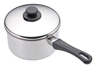 KitchenCraft Casseruola a Induzione Extra Profonda con Coperchio, Acciaio Inox, 12 cm