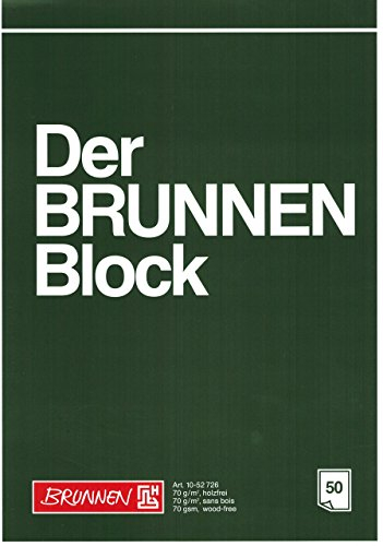 Briefblock/Schreibblock Der Brunnen Block 50 Blatt/unliniert - Din A4 (21,0 x 29,7 cm)