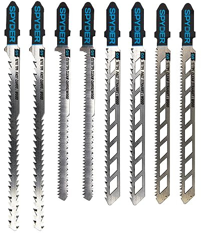 Spyder 300037 Jig Saw Variety Pack, T-Shank, 8-Piece,Silver
