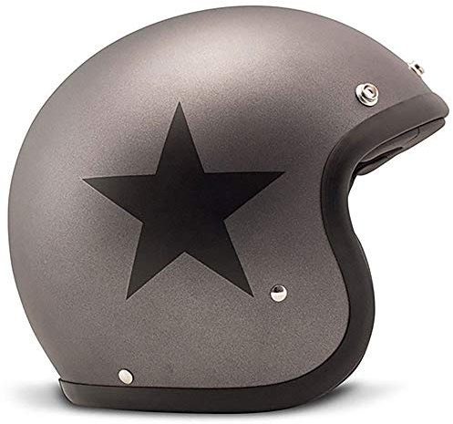 DMD Motorradhelm, Unisex Glitzer, Stern, Grau, M