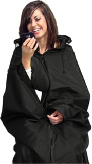 Ultimate SportsWrap - PATENTED - The Only WEARABLE Weatherproof/Stadium/Picnic/Sports Blanket, complete with Upper and Lower Zippers, Lined & Adjustable Hood and Inside Hand Warmers, 70 X 58