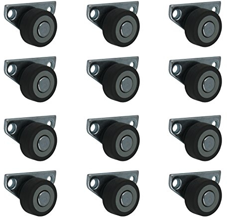 12 Stück 30 mm Kastenrollen Bettkastenrollen Kastenbockrollen Seitenrollen mit Softrad