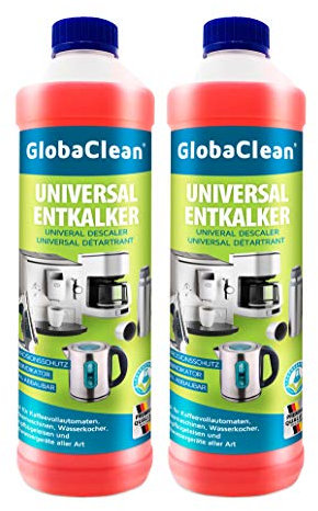 GlobaClean Universal Entkalker Kaffeevollautomat 2x 750 ml - Entkalker Kaffeemaschine für alle bekannten Marken geeignet - für 12 Entkalkungen a 125ml
