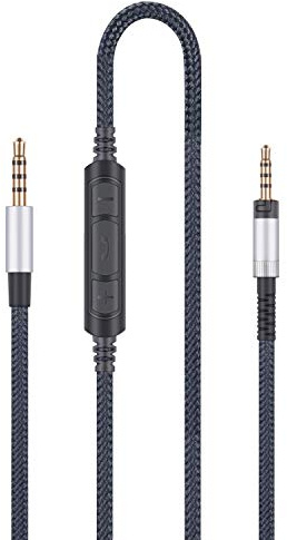 Audio Ersatzkabel kompatibel zu Sennheiser HD4.40, HD 4.40 BT, HD4.50, HD 4.50 BTNC, HD4.30i, HD4.30G Kopfhörer und kompatibel mit Samsung Galaxy Huawei mit In-Line Mikrofon Fernbedienung