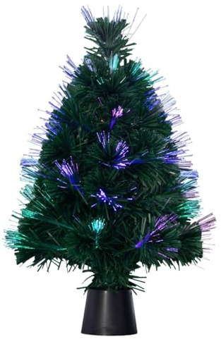 FEERIC CHRISTMAS - Albero di Natale luminoso albero artificiale verde in fibra ottica multicolore H 45 cm