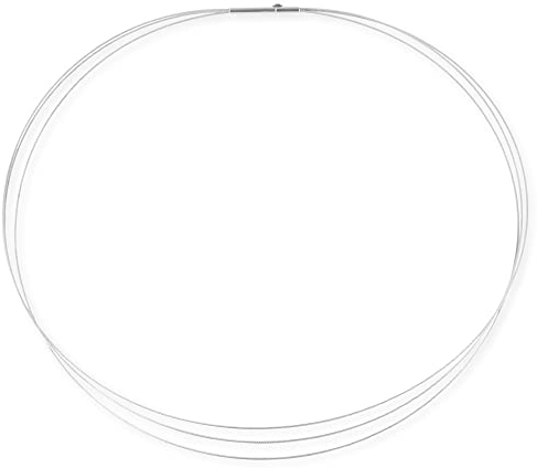 Drachenfels 3-reihiger Halsreif aus Edelstahl I 45 cm I Edles Collier mit praktischem Clipverschluss I Filigraner Edelstahl-Reif I In Goldschmiedequalität gefertigt I D SCV-3/ES.L45