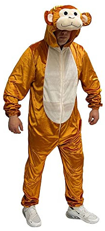Foxxeo Affen Kostüm für Erwachsene Damen Herren Tier Overall Tierkostüm Größe S-XXXL - Fasching Karneval, Größe:XXL