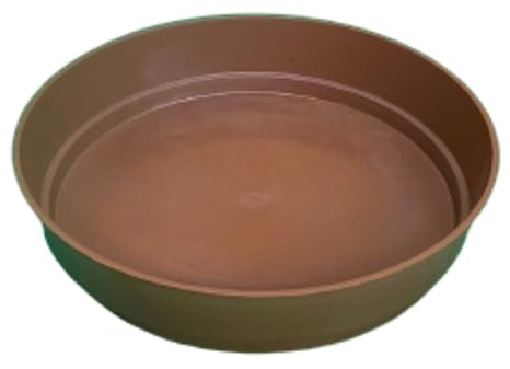 GROWMANIA Pack 10 Platos Redondos Terracota para Macetas Diámetro 19 cm - Plato Plástico para Maceteros Marrón
