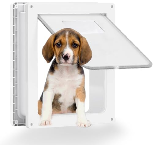 Grestorm Mittelgroße Hundetür, magnetische Tür für Haustiere bis zu 20 kg, 34,9 x 27,9 cm, geeignet für Innen- und Außentüren
