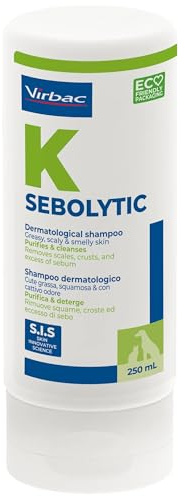 Sebolytic Shampoo for Cats & Dogs - Helps Relieve Greasy & Scaly Skin Problems | Gentle Exfoliation | Contains Tea Tree & Salicylic Acid | 250ml Bottle