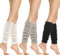 Hopton 3 Pairs Leg Warmers Ladies, Knitted Leg Warmer for Women, Calf warmers, Chunky Winter Long Warmers Ladies, Fashion Leg Warmer for Yoga Party(Black,White,Grey) (Extra Large)