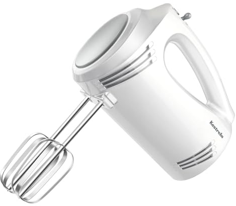Kestreln S1 Electric Hand Mixer, 5-Speed Mixer with Stainless Steel Whisk & Dough Hook, One-Touch Dial Hand Held Mixers with Stable Flat Bottom for Kitchen Baking Mixer