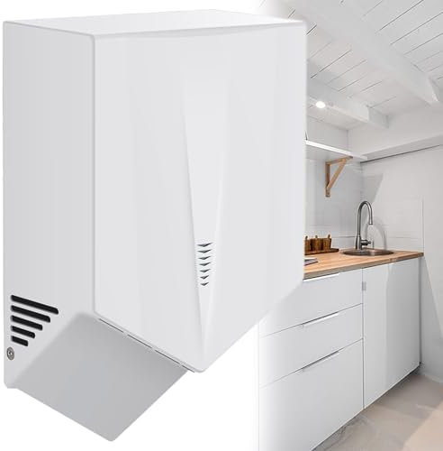 Handtorkar för badrum kommersiella, elektrisk handtork beröringsfri, extra tyst låg ljudnivå, väggmonterad typ (1500W),White