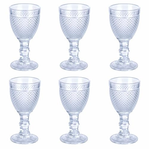 Villa d'Este Home Tivoli 1996 Juego de 6 licores de cristal transparente, 50 ml, Diamond