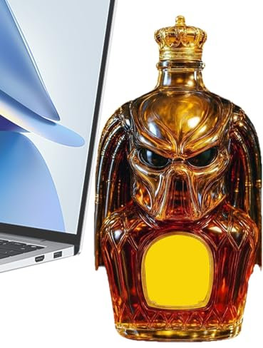 BommFu Bottiglia da whisky – Caraffa in da 300 ml – Chiusura ermetica con design 3D contenitore vuoto per bevande, cantine e uso commerciale