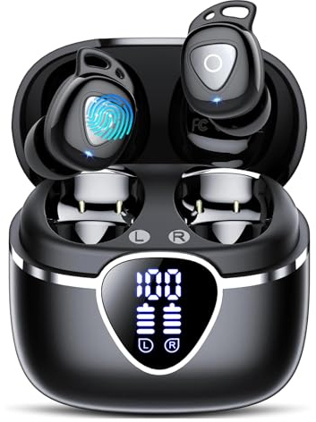 Wireless Earbuds, 2026 Bluetooth Headphones In Ear with 4 ENC Noise Cancelling, 40H Mic Clear Calls Bluetooth earphones, Deep Bass IP7 Waterproof Mini Ear Buds, USB-C Comfortable for Sport,Work Black