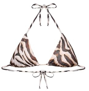 YAMAMAY - Bikini Parte Alta a Triangolo Senza Ferretto, Donna, Zelia, Marrone, Stampa zebrata