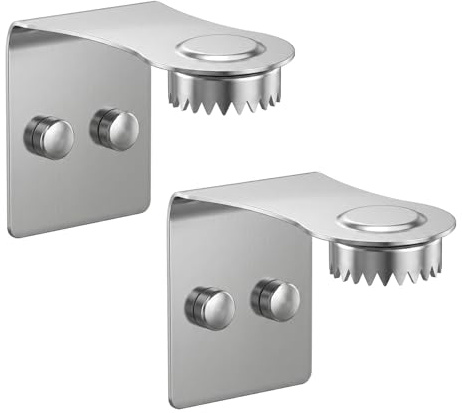 Lot de 2 porte-savon magnétiques en acier inoxydable argenté - Porte-savon magnétique sans perçage pour douche, baignoire et lavabo - Montage mural