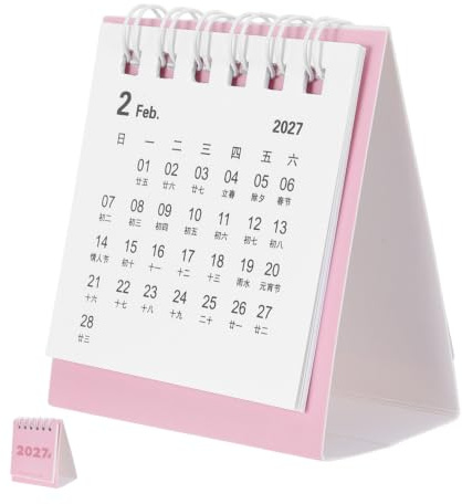 JEWEDECO Mini Bordskalender med Spiralbindning Stående Daglig Planerare för Hem och Skola Enkel Schemaläggning med Avrivningsblad Feng Shui av Get Kalender