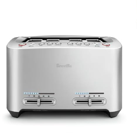 Breville BTA840XL Die-Cast Smart Toaster, 4 Slice, Brushed Stainless Steel