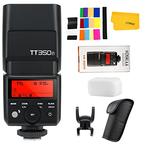 GODOX TT350F Blitzgerät für Fujifilm Kamera, 2.4G Wireless GN36 HSS 1/8000s TTL Kamera Blitzgerät Kompatibel für Fuji Digitalkamera X-Pro2 X-T20 X-T2 X-T1 XPro1 X-T10 X-E1 X-A3 X100F X100T