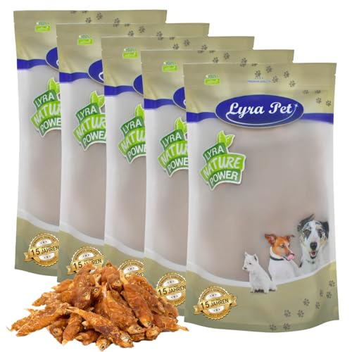 Lyra Pet® 5 kg Wrap mit Hühnerfleisch und Fisch | Geschmackvoller Kausnack | Belohnungs- und Trainingssnack | Proteinreiches Leckerli für alle Hunde | Fettarmes Hundefutter | Wiederverschließbar