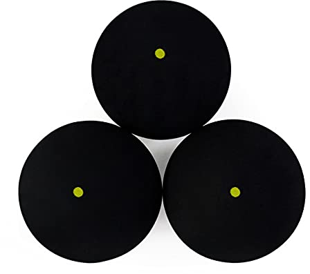 Juwaacoo Squashball, 3 Stück, Ein-Gelb-, niedrige Geschwindigkeit, für Sport, professionelle Spieler, Wettkampf, Squash