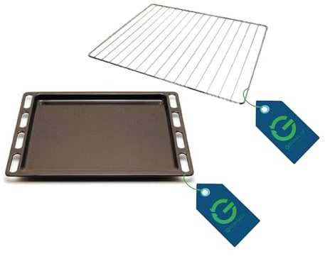 G GRIMALDI Kit Forno Leccarda Nera + Griglia Compatibile Indesit Ariston Hot Point | Teglia + Griglia In Acciaio | Scorrimento Su Guide | C00137834 + C00081578