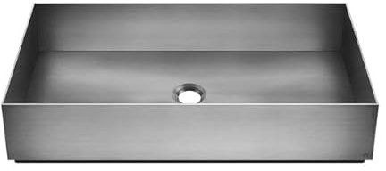 Gessi 316, Lavabo de sobremesa de acero inoxidable 600x400mm, 54606, Color: Acero inoxidable cepillado mate