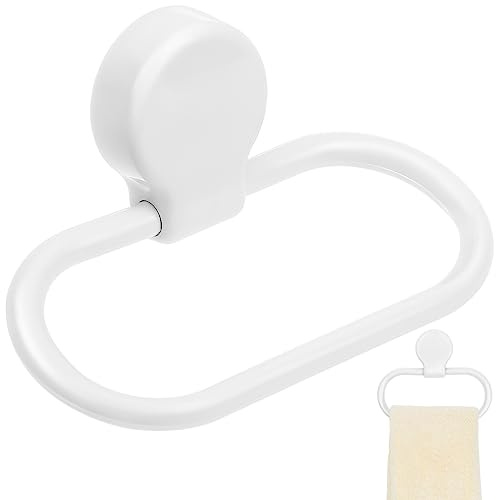Alipis Portasciugamani Anello Adesivo Senza Foratura 6 Pollici Supporto Porta Asciugamani Bianco Per Bagno E Cucina Facile Installazione