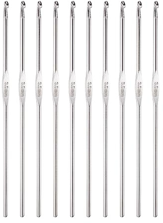 QUARKZMAN Ganchos de Ganchillo de Acero Inoxidable 3mm 10pcs