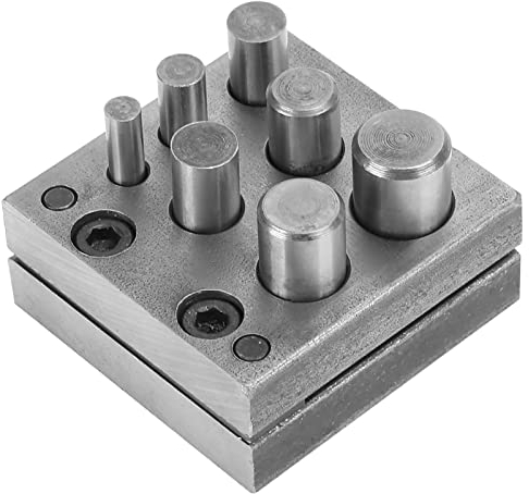 Juego de Punzones Cortadores de Discos para Joyeros,Herramientas de Perforación de Corte de Círculos de Metal de 7 Orificios,Equipo de Troquelado de Orfebrería para Trabajos de