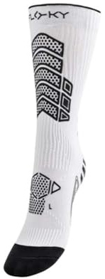 FLOKY Axist 2.0 calze da calcio biomeccaniche. Protezione caviglia e tendine d'Achille, massimo comfort e recupero (IT, Testo, M, L, Regular, Regular, Bianco)