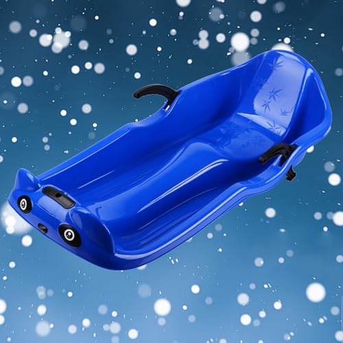 Children's Double Sled, Sled with Backrest, Plastic Sled, Double Armrest Brake Sled