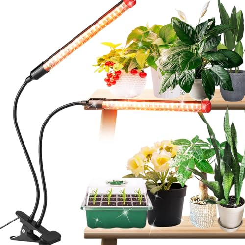 FRGROW Pflanzenlampe LED 18W, Vollspektrum Pflanzenlicht für Zimmerpflanzen, Pflanzenleuchte, Wachstumslampe für Pflanzen Gemüse, Präziser Timer Pflanzenlampen Fokussierfunktion