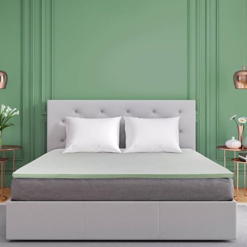 Vitapur Aloe Vera Mattress Topper - 180 x 200 cm, 4 cm Cold-Pressed Foam with Aloe Vera, Removable & Washable, Water Repellent