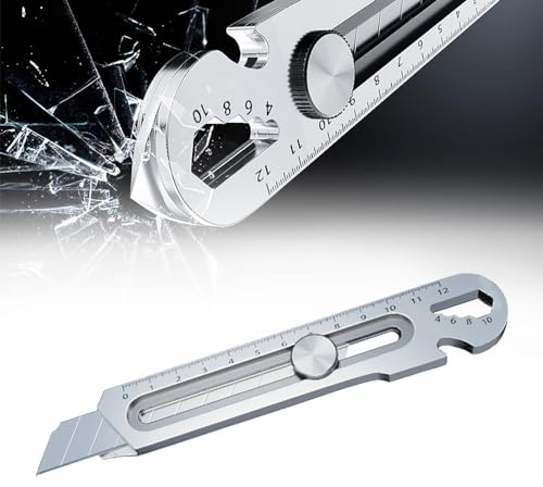 Schweres Mehrzweck Gebrauchsmesser, 2024 Profi Cuttermesser, Edelstahl Universalmesser, Multifunktionales Mehrzweck Teppichmesser Druckguss Cutter Messer (1, Silber)