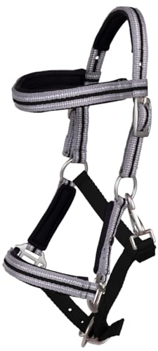 QHP Fohlenhalfter Flore mit Stirnband (schwarz, Pony)