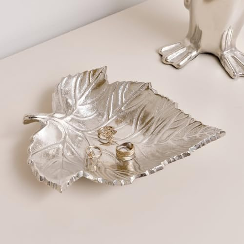 Melody Maison Shiny Silver Leaf Trinket Tray Dish