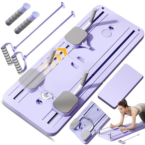 UKLULUAMZ Roller Wheel Training Board Pilates Reformer Machine for Home Abdominal Board Automatic Rebound Full Body Workout Equipment