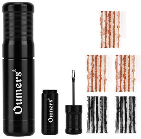Oumers Tubeless Bike Tire Repair Tool Kit, Bike Tire Punctures Tool Bicycle Tubeless Tire Repair Tool Essential for Cyclists with 25PCS Strips (Multicolour Strips)