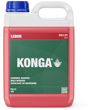 Konga Mold-Off - Rimozione di muffe e funghi, per bagno, cucine, lavanderie, esterni, piscine, palestre, grandi cucine, frigoriferi (5 litri)