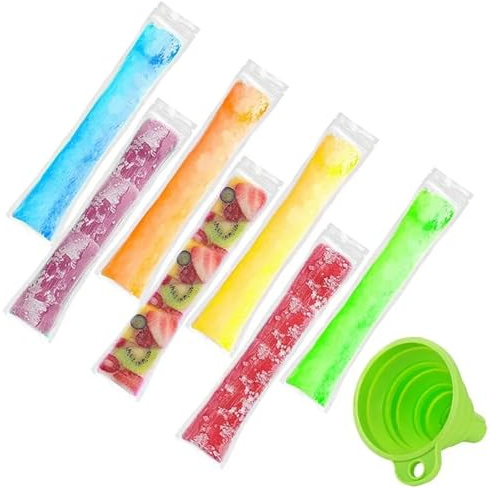Lot de Moule à Glace,200pcs Sacs Popsicle,Pochettes Popsicle Moule Sacs,Moule à Glace,Moule Sacs Popsicle Sans Bpa,Sacs de Sucettes Glacées,Moule Sacs Popsicle,Popsicle Pochettes