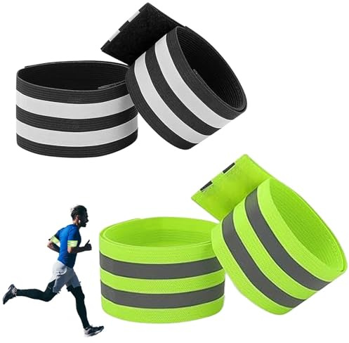 4 pinzas elásticas para pantalones de bicicleta, bandas reflectantes elásticas para bicicleta, correr y exteriores, protección para pantalones con cierre de , pinza reflectante para la pierna