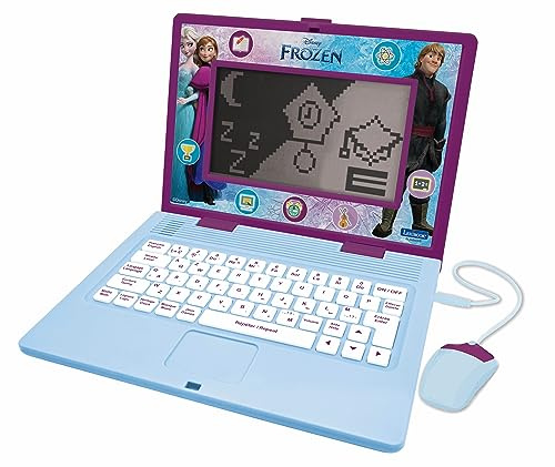 Lexibook - La Reine des Neiges - Ordinateur Éducatif Bilingue Français/Anglais, Jouet pour Enfants, 170 Activités pour Apprendre, S'amuser et Jouer du Piano, Grand écran - JC599FZi1LXB